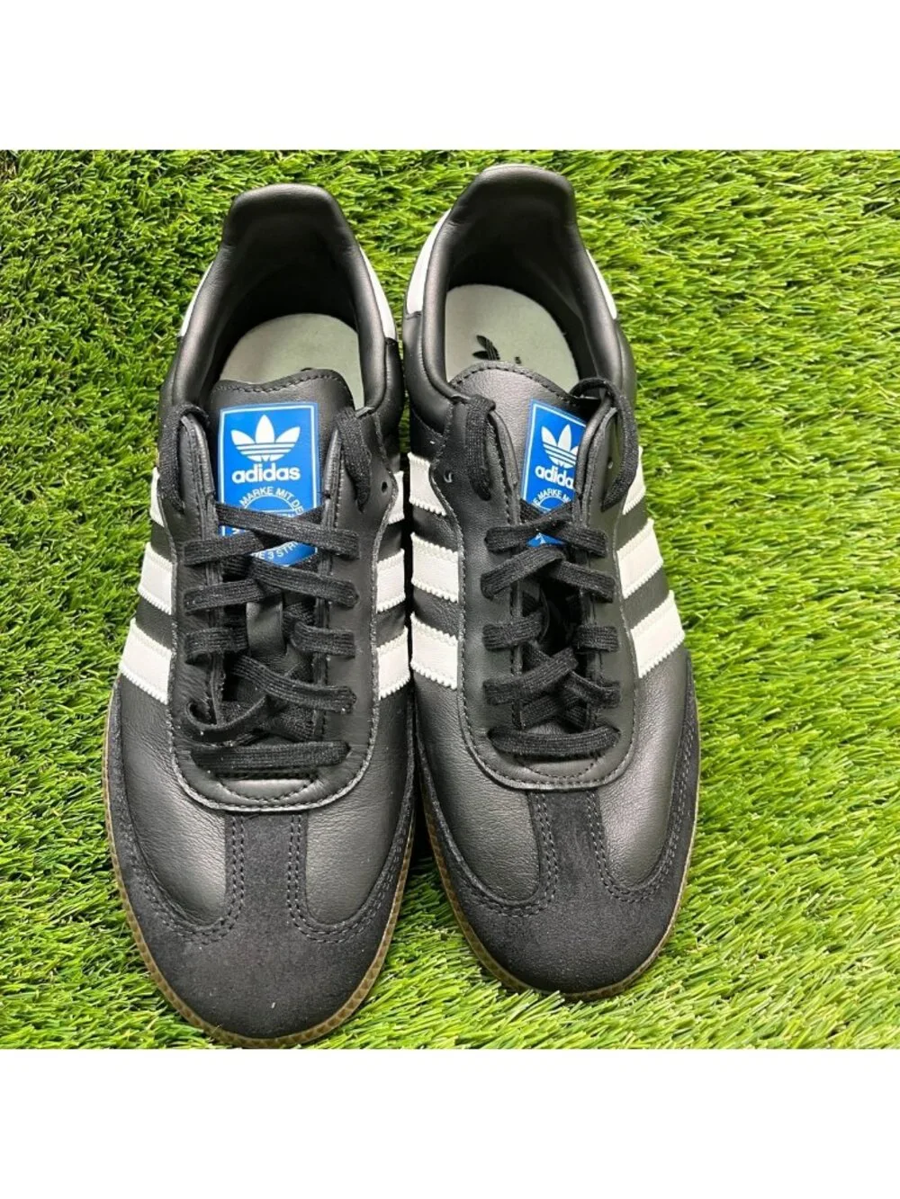 Adidas Samba OG Boys Size 7Y Black White Gum Athletic Lifestyle Shoes Sneakers